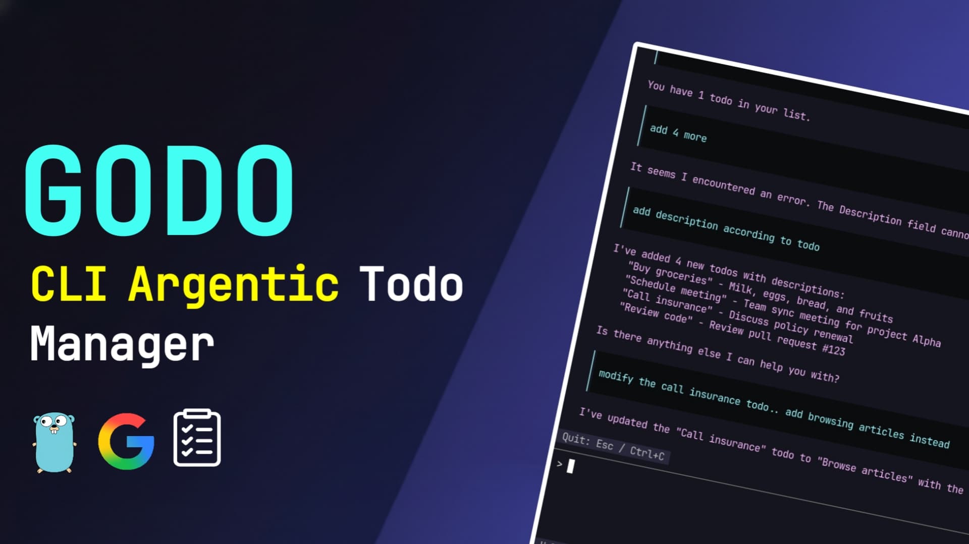 GODO -  AI-Powered Todo Agent for the Terminal